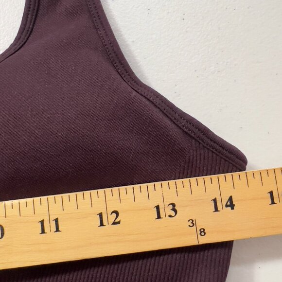 Bodied by B. Rachel Seamless Ribbed Workout Romper — Burgundy, Size Large - Picture 8 of 9